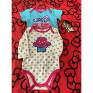 Gerber Onesie Cupcake Queen Infant Baby Bundle Of 2 NEW